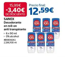 Costco Sanex - desodorante en roll-on anti transpirante oferta