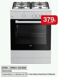 Milar Beko - cocina + horno a gas fbg62000wl oferta