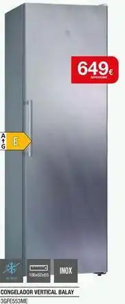 Milar Balay - congelador vertical inox 3gfe553me oferta