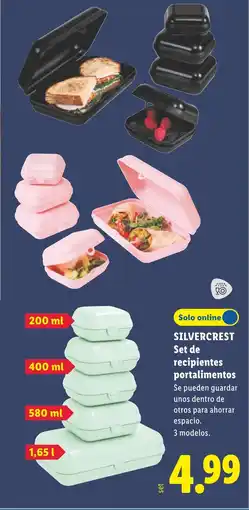 Lidl SILVERCREST Set de recipientes portalimentos oferta