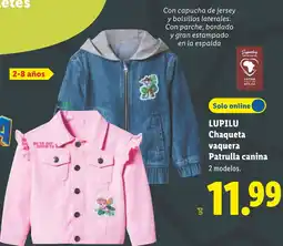 Lidl LUPILU Chaqueta vaquera Patrulla canina oferta