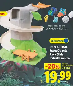 Lidl PAW PATROL Juego Jungle Rock Slide Patrulla canina oferta