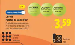 Lidl CRIVIT pelotas de pádel pro oferta