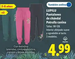 Lidl LUPILU Pantalones de chándal Patrulla canina oferta