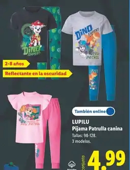 Lidl LUPILU Pijama Patrulla canina oferta