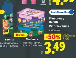 Lidl Fiambrera Botella Patrulla canina oferta