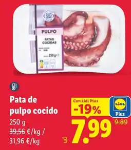 Lidl Pata de pulpo cocido oferta