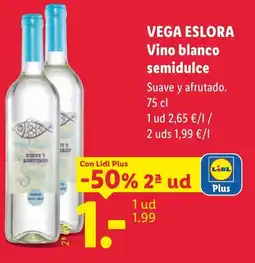 Lidl VEGA ESLORA Vino blanco semidulce oferta