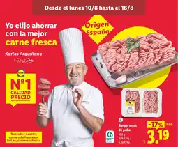 Lidl Burger meat de pollo oferta