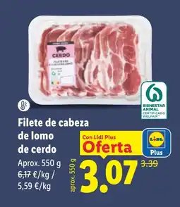 Lidl Filete de cabeza de lomo de cerdo oferta