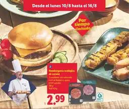 Lidl Hamburguesa ecológica de vacuno oferta