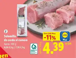 Lidl Solomillo de cerdo al romero oferta