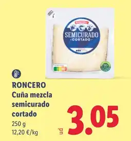 Lidl RONCERO Cuña mezcla semicurado cortado oferta