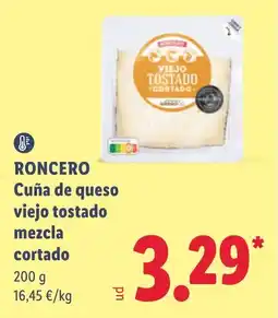 Lidl RONCERO Cuña de queso viejo tostado mezcla cortado oferta