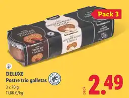 Lidl DELUXE Postre trío galletas oferta