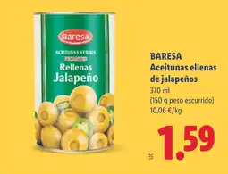 Lidl BARESA Aceitunas ellenas de jalapeños oferta