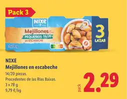 Lidl NIXE Mejillones en escabeche oferta