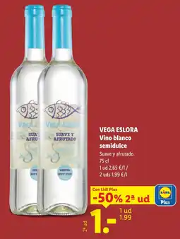 Lidl VEGA ESLORA Vino blanco semidulce oferta