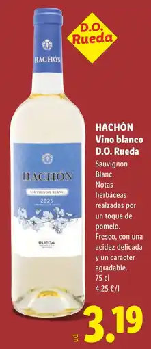 Lidl HACHÓN Vino blanco D.O. rueda oferta