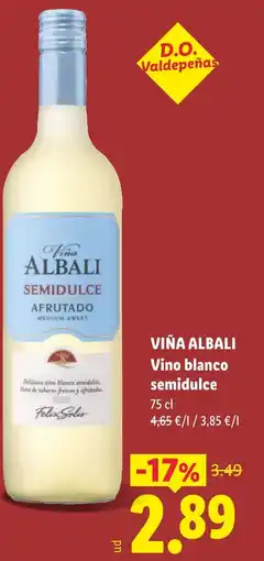 Lidl VIÑA ALBALI Vino blanco semidulce oferta