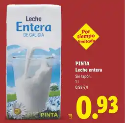 Lidl PINTA Leche entera oferta