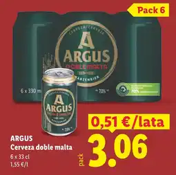 Lidl ARGUS Cerveza doble malta oferta