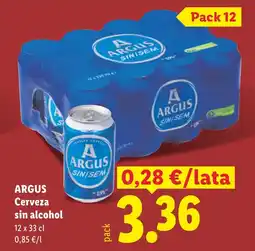 Lidl ARGUS Cerveza sin alcohol oferta