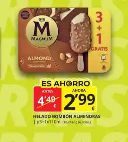 Supermercados MAS Helado bombón almendras oferta