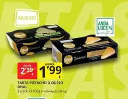 Supermercados MAS DHUL Tarta pistacho o queso oferta