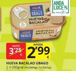 Supermercados MAS UBAGO Hueva bacalao oferta