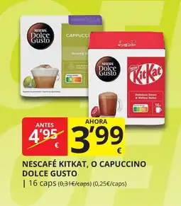Supermercados MAS DOLCE GUSTO Nescafé kitkat, o capuccino oferta