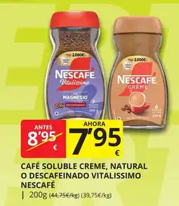 Supermercados MAS NESCAFÉ Café soluble creme, natural o descafeinado vitalissimo oferta