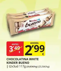 Supermercados MAS KINDER BUENO Chocolatina white oferta