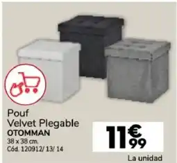Conforama OTOMMAN Pouf Velvet Plegable oferta