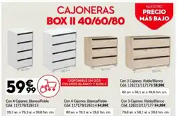 Conforama Con 4 Cajones. Blanco/Roble oferta