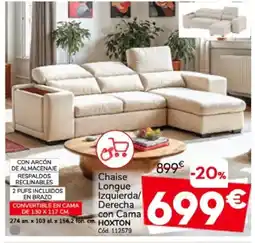 Conforama HOXTON Chaise Longue Izquierda/ Derecha con Cama oferta