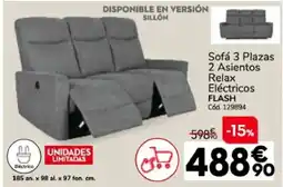 Conforama FLASH Sofá 3 Plazas 2 Asientos Relax Eléctricos oferta