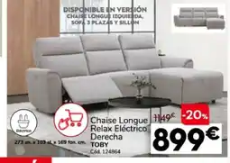 Conforama TOBY Chaise Longue Relax Eléctrico Derecha oferta