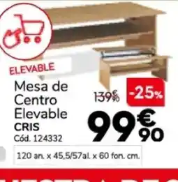 Conforama CRIS Mesa de Centro Elevable oferta
