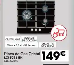 Conforama Placa de Gas Cristal LCI 6021 BK oferta