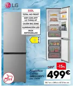 Conforama LG Frigorífico Combi GBBSJ10DPY oferta