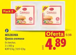 Lidl MILBONA Queso cremoso oferta