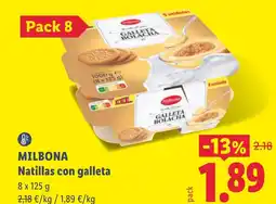Lidl MILBONA Natillas con galleta oferta