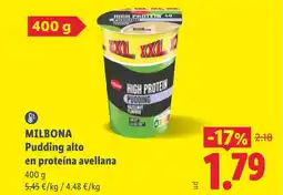 Lidl MILBONA Pudding alto en proteína avellana oferta
