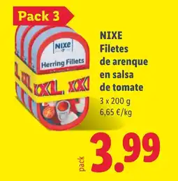 Lidl NIXE Filetes de arenque en salsa de tomate oferta