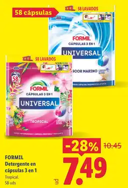 Lidl FORMIL Detergente en cápsulas 3 en 1 oferta