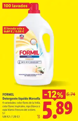 Lidl FORMIL Detergente líquido Marsella oferta