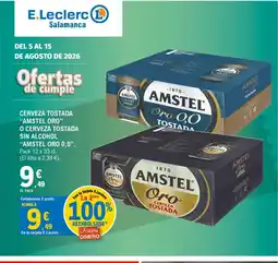 E.Leclerc Cerveza tostada amstel oro o cerveza tostada sin alcohol amstel oro 0,0 oferta