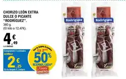 E.Leclerc RODRÍGUEZ Chorizo león extra dulce o picante oferta