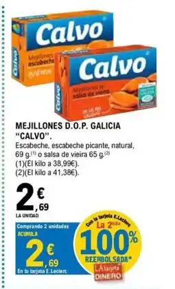E.Leclerc CALVO Mejillones d.o.p. galicia oferta